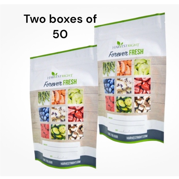 Harvest Right 50-pack X 2 Boxes (=100) Resealable Mylar Bag
6″ x 9.75″x 7 mil - Picture 1 of 5